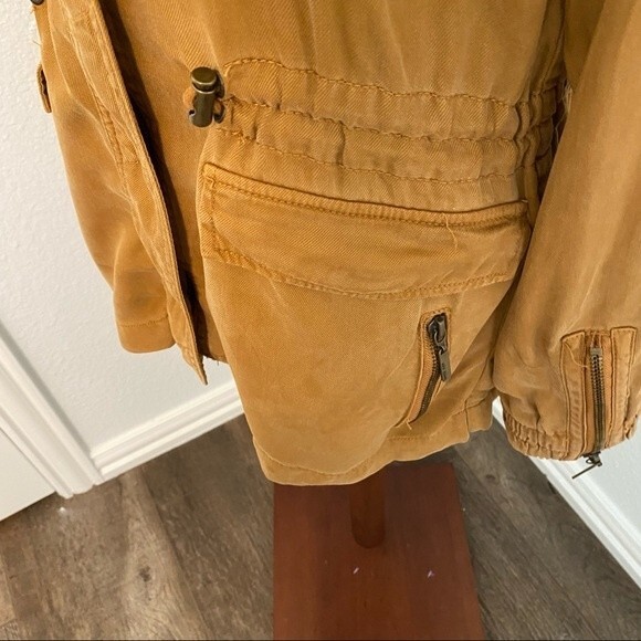 Max Jeans Suede Like Jacket Bomber Moto Safari Rust Multi Zip Pockets SZ S - Picture 8 of 16